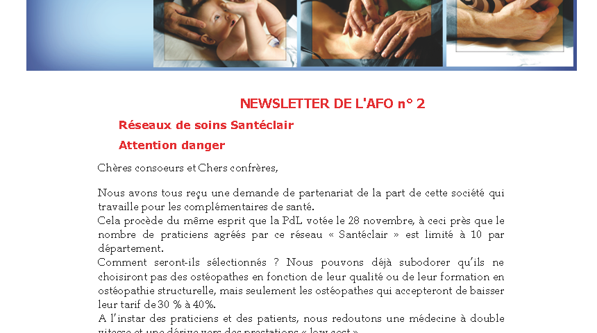 Newsletter AFO decembre1