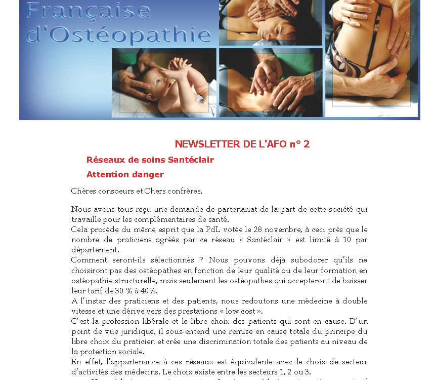 Newsletter AFO decembre1