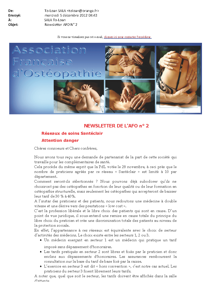 Newsletter AFO decembre1