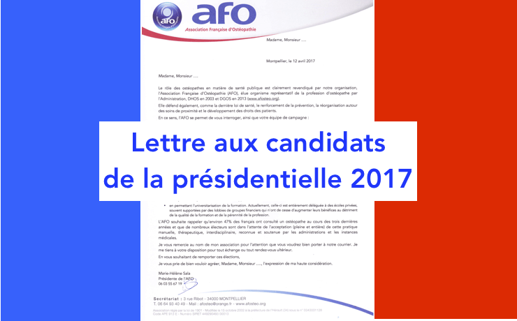 AFO Courrier présidentiables 2017